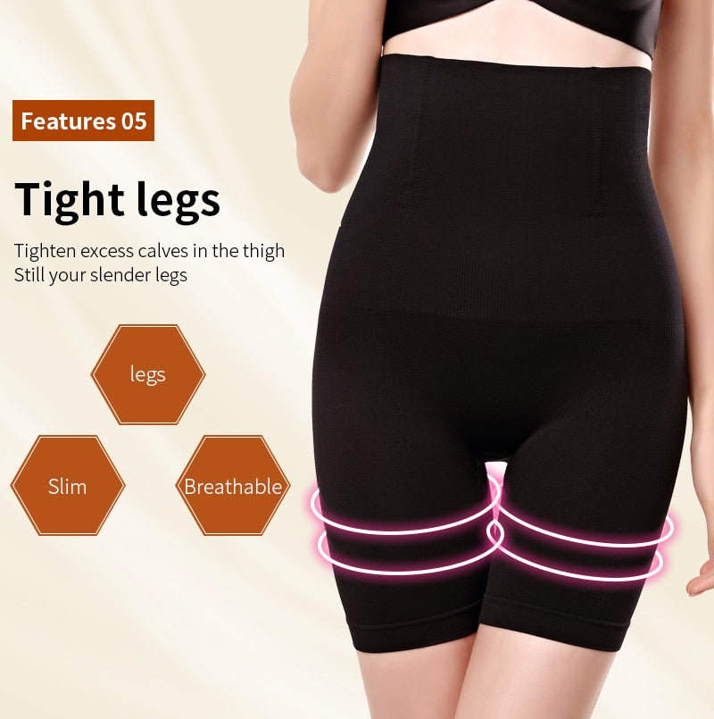 Women's body shaping pants abdomen panties slimming hips high waist belt